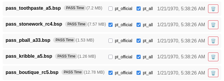A look at the mapcycles and delete features