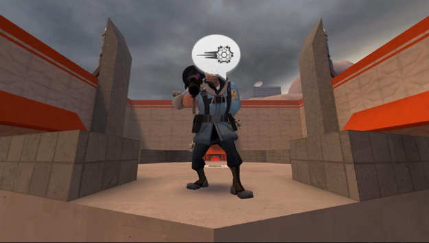 Soldier calling for a pass